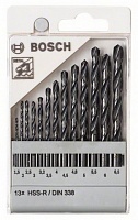 Набор из 10 сверл по металлу Bosch HSS-R, DIN 338