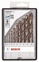 Набор из 10 сверл по металлу Bosch Robust Line HSS-Co